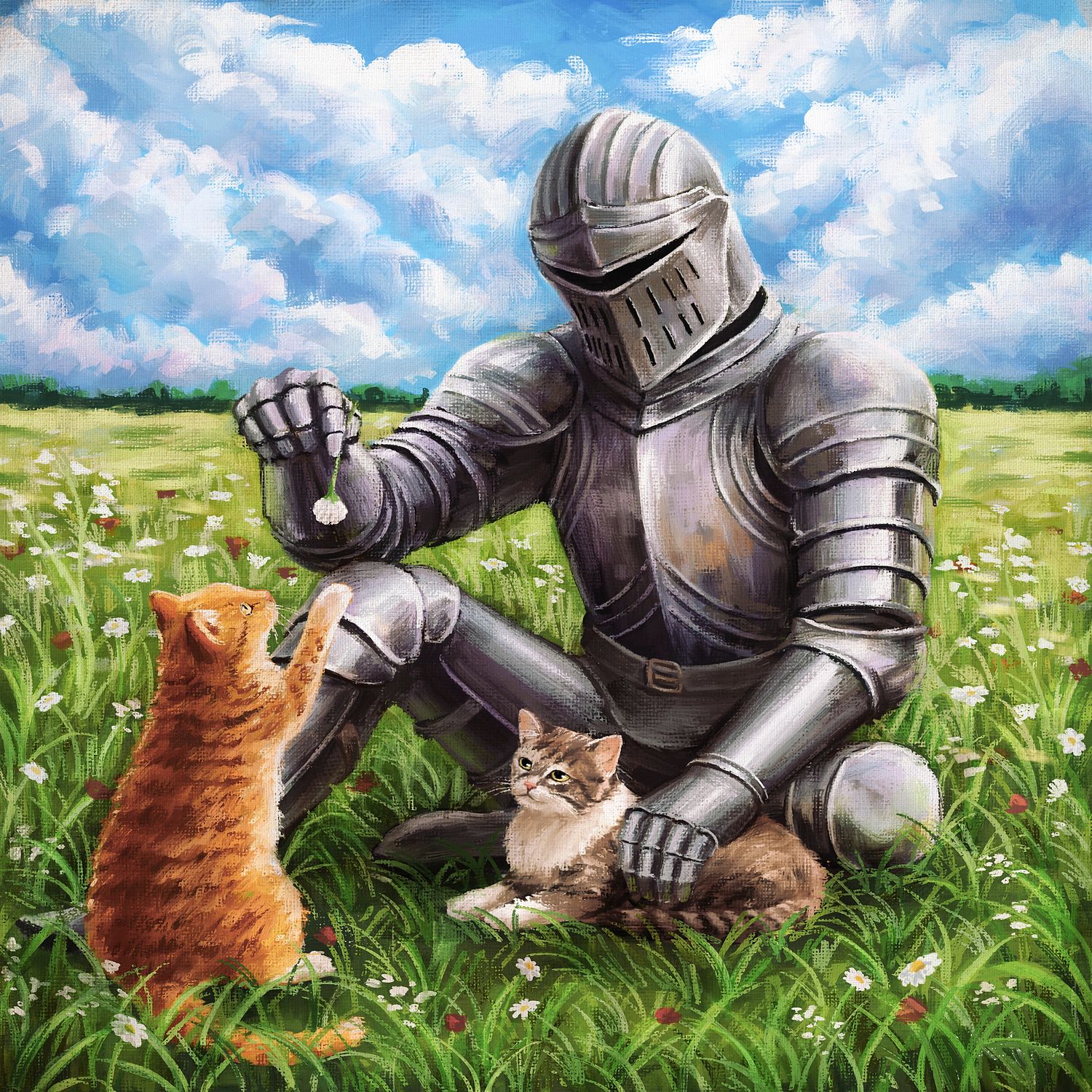 The Knight and the Two Cats