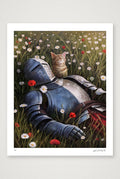 The Knight and the Cat Resting in the Fields — 28×35cm Print only