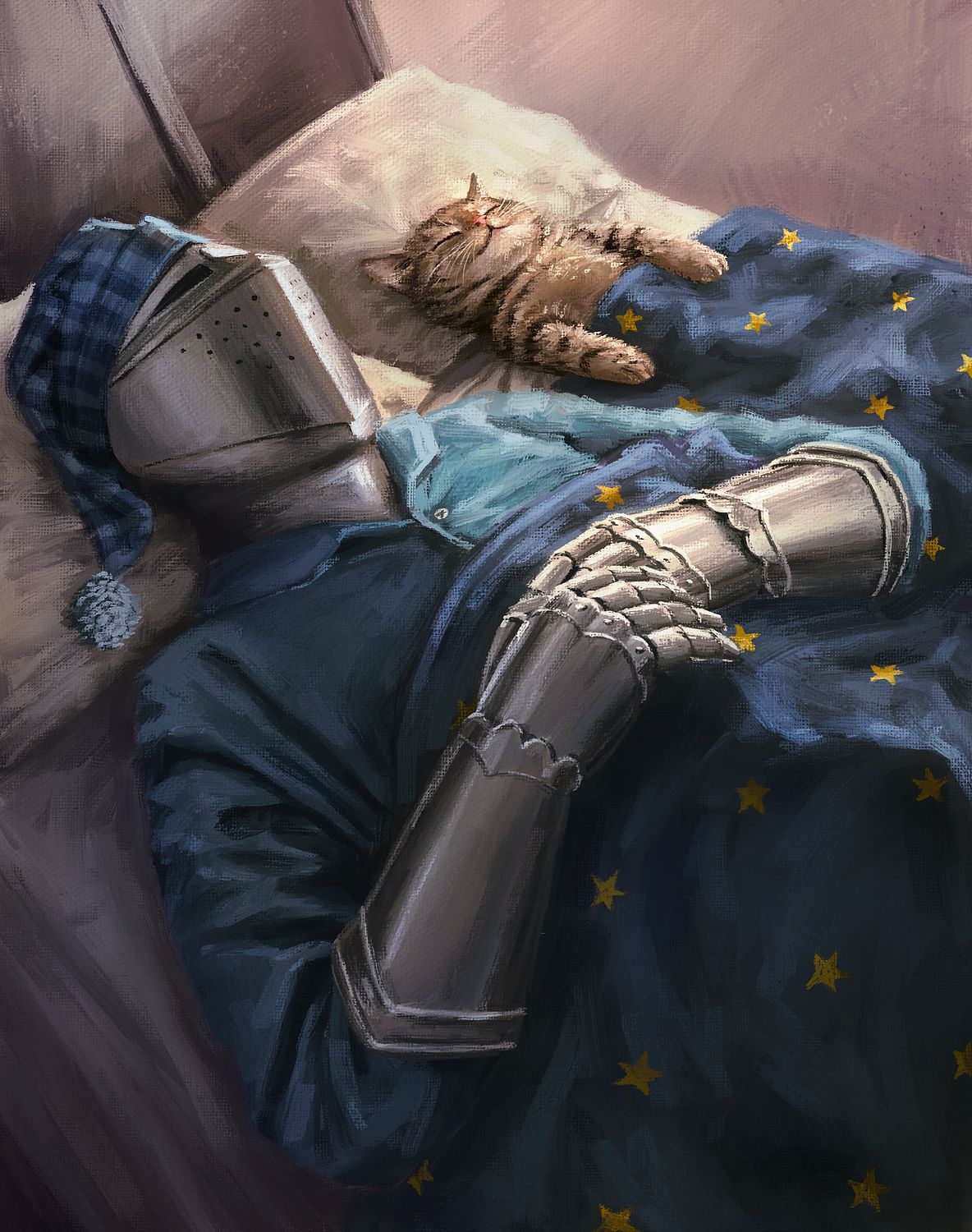 The Knight and the Cat Asleep