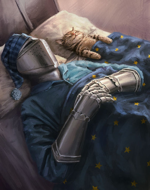 The Knight and the Cat Asleep